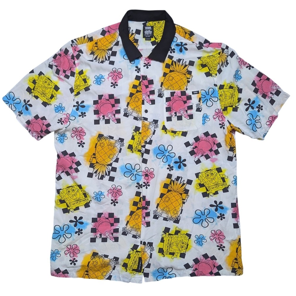 Vans x SpongeBob SquarePants 2XL short-sleeve button-up camp shirt